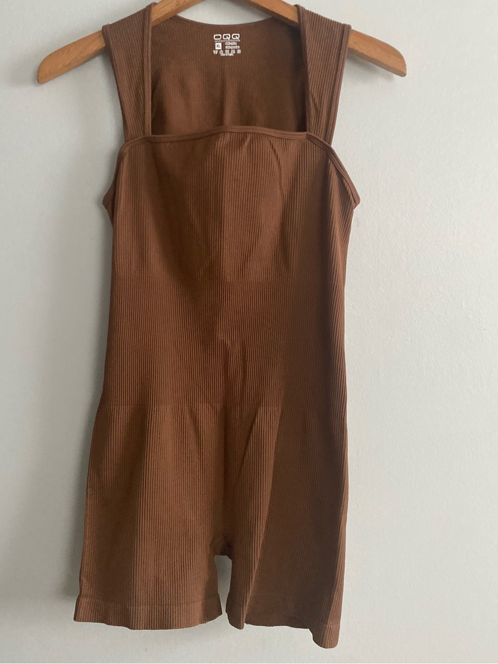 OQQ RIBBED TUMMY CONTROL ROMPER - XL